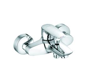 KLUDI PURE&SOLID Mitigeur monocommandé pour bain et douche, montage mural, chrome, 346810575, 346810575