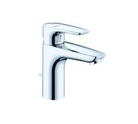 KLUDI PURE&SOLID Mitigeur monocommandé pour lavabo, hauteur de bec 100mm,avec garniture d'écoulement, EcoPlus, chrome, 342930575WR4, 342930575WR4