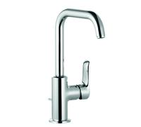 KLUDI PURE&SOLID Mitigeur monocommandé pour lavabo, hauteur de bec 205mm, pivotant, sans garniture d'écoulement, chrome, 340240575, 340240575