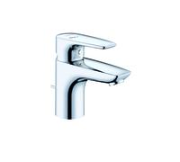 KLUDI PURE&SOLID Mitigeur monocommandé pour lavabo, hauteur de bec 75mm, avec garniture d'écoulement, EcoPlus, chrome, 343880575WR4, 343880575WR4