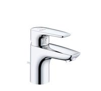 KLUDI PURE&SOLID Mitigeur monocommandé pour lavabo, hauteur de bec 75mm, avec garniture d'écoulement, EcoPlus, chrome, 343880575WR4, 343880575WR4