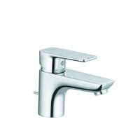 KLUDI PURE&STYLE Mitigeur de lavabo, hauteur de bec 60mm, avec garniture d'écoulement en métal, chrome, 403850575, 403850575