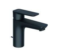 KLUDI PURE&STYLE Mitigeur monocommandé pour lavabo, hauteur de bec 100mm, avec garniture d'écoulement en métal, 402903975, 402903975, Colorazione: nero opaco