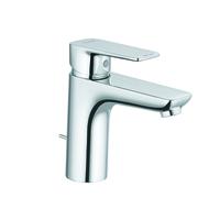 KLUDI PURE&STYLE Mitigeur monocommandé pour lavabo, hauteur de bec 100mm, avec garniture d'écoulement en métal, 402900575, 402900575, Colorazione: cromo