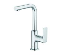KLUDI PURE&STYLE Mitigeur monocommandé pour lavabo, hauteur de bec 220mm, orientable, avec vidage métal, chrome, 400250575, 400250575