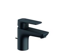 KLUDI PURE&STYLE Mitigeur monocommandé pour lavabo, hauteur de bec 75mm, avec garniture d'écoulement en métal, 403823975, 403823975, Colorazione: nero opaco