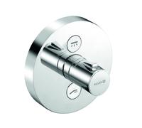 KLUDI PUSH Mitigeur thermostatique encastré, de deux consommateurs, rosace ronde, chrome, 389120538, 389120538