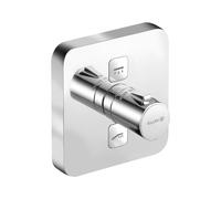 KLUDI PUSH Mitigeur thermostatique encastré, de deux consommateurs, blocage de l'eau chaude 38°C, chrome, 389110538, 389110538
