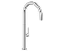 KLUDI Rubinetto da cucina Aurea (cromato) - girevole a 360 gradi, miscelatore monocomando per lavello con 1 tipo di getto, rubinetto per cucina con beccuccio alto ad arco