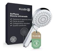 KLUDI-X1 Soffione e doccia universale a risparmio idrico, doccino facile da pulire Ø 10,7 cm