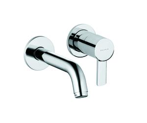 KLUDI ZENTA Mitigeur monocommandé mural encastré pour lavabo à deux trous, bec déverseur mural 180mm, chrome, 382440575, 382440575