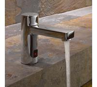 KLUDI ZENTA SL E Robinetterie de lavabo électronique, hauteur de bec 75mm, avec poignée de sélection de température, alimentation par pile, 3810005, 3810005, Colorazione: cromo