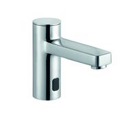 KLUDI ZENTA SL E Robinetterie de lavabo électronique, hauteur de bec 75mm, avec poignée de sélection de température, alimentation par pile, 3810005, 3810005, Colorazione: cromo