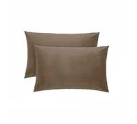 KLULK Coppia Federe 100% Cotone, 52 X 82 Cm, Set Di 2 Cuscino Letto, Chiusura A Busta, Tinta Unita, Made In Italy (Tortora)