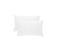 KLULK Coppia Federe Bianco 100% Cotone, 52 X 82 Cm, Set Di 2 Cuscino Letto, Chiu