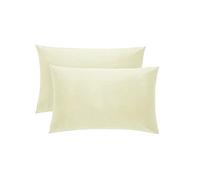 KLULK Coppia Federe Panna 100% Cotone, 52 X 82 Cm, Set Di 2 Cuscino Letto, Chiusura A Busta, Tinta Unita, Made In Italy