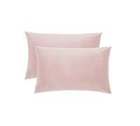 KLULK Coppia Federe Rosa 100% Cotone, 52 X 82 Cm, Set Di 2 Cuscino Letto, Chiusura A Busta, Tinta Unita, Made In Italy