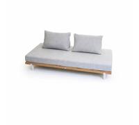 KLULK Divano Da Esterno Bali in Alluminio Verniciato con Rivestimento In Legno, Cuscino e Schienale Sfoderabili e Lavabili, Quick Dry Foam,190X95X69 Cm