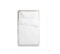 KLULK Parure Copripiumino Percalle Un Posto E Mezzo Bianco, Sacco 205 X 205 + 80