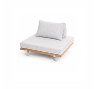 KLULK Poltrona Bali da Esterno in Alluminio e Legno, Cuscini e Schienale Sfoderabili Quick Dry Foam, 95x95x69 cm