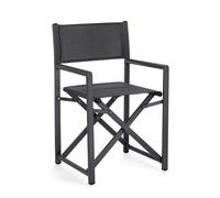 KLULK Sedia Regista In Alluminio Verniciato grigio, Seduta E Schienale In Texile