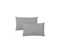 KLULK Set 2 Federe Per Cuscini Per Bambini 40x60 Cm,In Puro Cotone 100% Fibra Naturale In Tinta Unita Grigio,Antibatterico,Antiacaro,Tessuto Traspirante, 100% Made In Italy