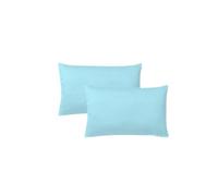 KLULK Set 2 Federe Per Cuscini Per Bambini 40x60 Cm, Traspiranti E Ipoallergeniche, In Puro Cotone 100% Fibra Naturale Dalla Splendida Colorazione In Tinta Unita Cielo, Totalmente Made In Italy