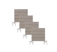 KLULK Set 4 Cuscini Seduta Brezza Bianco 45x45 cm con Lacci per Poltrone da Esterno, Lavabili e in Tessuto Idrorepellente