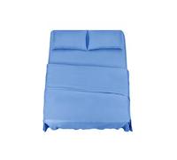 KLULK Set Lenzuola Completo Letto Matrimoniale Blu Cobalto, Lenzuolo Sotto Con A