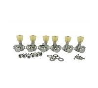 Kluson Revolution - Accordatori pressofusi - 3 per lato - Pearloid Keystone Button, bloccaggio cromato