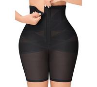 KLVEE Shapewear per donne controllo della pancia, pantaloncini modellanti a vita alta per sollevamento glutei coscia più snelli sotto il vestito, Nero-HT03, Small