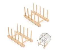 KLVGTIFS 2 Pezzi Scolapiatti in Legno, Supporto per Piatti, Scolapiatti da Appoggio, Portapiatti per Armadietti, Organizzatore per Armadietti Cucina per Piatti, Ciotole, Taglieri e Libri