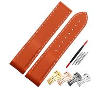 KLVN Cinturino in gomma da 20 mm 22 mm cinturino in silicone adatto per Omega Watch Band chiusura pieghevole estremità curva orologi da polso cintura, 22mm rose buckle, Agata