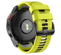 KLVN Cinturino orologio da 22 mm per Garmin Fenix 7 Pro/ 7/ 6/ 6 Pro/ 5/Epix Pro 47 mm, cinturini di ricambio QuickFit in silicone da 22 mm per Garmin Forerunner 965/955/945/935(Lime Black)