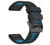 KLVN Cinturino per orologio da 26 mm per Garmin Fenix 7X Pro/ 7X/ 6X/ 6X Pro/Fenix 5X/ 5X Plus/Fenix 3/Fenix 3 HR, cinturino in silicone morbido a montaggio rapido da 26 mm(Black Blue)