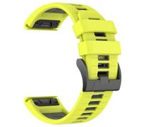 KLVN Cinturino per orologio da 26 mm per Garmin Fenix 7X Pro/ 7X/ 6X/ 6X Pro/Fenix 5X/ 5X Plus/Fenix 3/Fenix 3 HR, cinturino in silicone morbido a montaggio rapido da 26 mm(Yellow Gray
