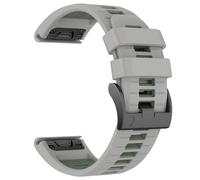 KLVN Cinturino per orologio da 26 mm per Garmin Fenix 7X Pro/ 7X/ 6X/ 6X Pro/Fenix 5X/ 5X Plus/Fenix 3/Fenix 3 HR, cinturino in silicone morbido a montaggio rapido da 26 mm(Gray Army g