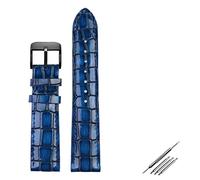 KLVN Cinturino per orologio in pelle di vitello con texture di coccodrillo, cinturino da 18 mm, 20 mm, 22 mm, per uomini e donne, cinturino con fibbia solida, 20mm, Acetato, Nessuna pietra preziosa