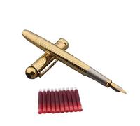 KLVN Penna stilografica in metallo con linea classica, elegante, per scuola, studenti, ufficio, idea regalo (rosso)