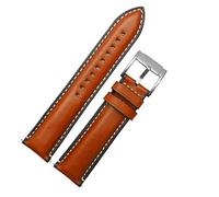 KLVN Rilascio rapido Guomeliather Watch cinghia per fossili FTW1114 4016Me3110 FS5436 24 20 2 Canda di guardia da 2 mm per Huawei Pro 2 Gear S2 S3(Brown silver clasp,20mm)