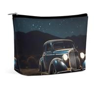 KLWQR Borsa per il trucco da viaggio per auto sotto la notte, impermeabile, borsa per cosmetici con cerniera, organizer da viaggio per donne, stile, taglia unica