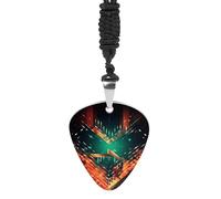 KLWQR Collana con ciondolo a forma di plettro per chitarra, in acciaio inox, con scritta "Merry Christmas" e ciondolo decorativo per donne e uomini, regalo per amanti della musica, taglia unica