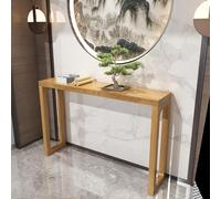 KLWQR Consolle Ingresso Stretti per Ingresso in Legno Massello, Tavolo Consolle per Corridoio, Dietro il Divano, Soggiorno, Facile da Montare(Yellow,80x30x85 cm/31x12x33 in)