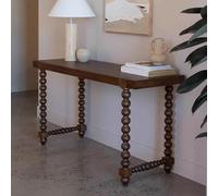 KLWQR Consolle Ingresso, Tavolo Consolle con Incastro a Mortasa e Tenone, Gambe a Colonna Romana e Finitura a Venature Naturali per Corridoio, Soggiorno, Dietro il Divano(100x40x80 cm/39x16x31 in)