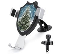 KLWQR Merry Christmas Pine Tree Supporto per telefono da auto Supporto per telefono cellulare mani libere Supporto per telefono cellulare antiscivolo ultra stabile Supporto universale per auto con