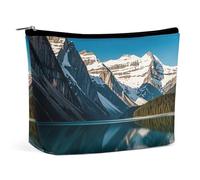 KLWQR Panorama of The Lake Louise Mountains, borsa per trucchi impermeabile, borsa per cosmetici con cerniera, organizer da viaggio per donne e signore, stile, taglia unica
