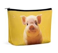 KLWQR Piggy Is Jumping - Trousse per trucchi impermeabile con cerniera, organizer da viaggio per donne, stile unico, taglia unica