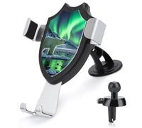 KLWQR Polar Bears Northern Lights Supporto per telefono da auto a mani libere, antiscivolo, ultra stabile, universale, compatibile con la maggior parte dei telefoni cellulari