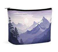 KLWQR Silhouette of Mountains, trousse per cosmetici, impermeabile, con cerniera, organizer da viaggio per donne, stile unico, taglia unica
