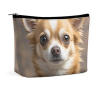 KLWQR Simpatica borsa per il trucco con chihuahua, impermeabile, borsa per cosmetici con cerniera, organizer da viaggio per donne, stile, taglia unica